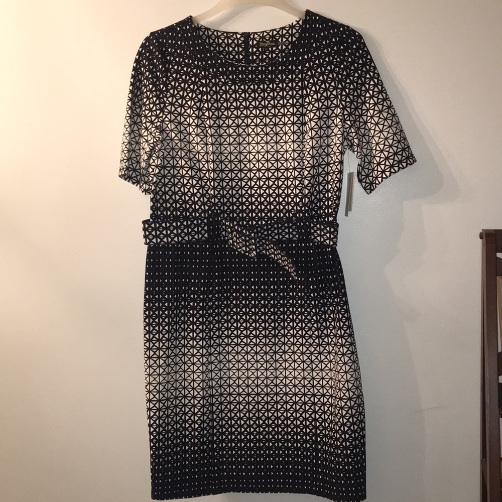 Geometric Belted Dress